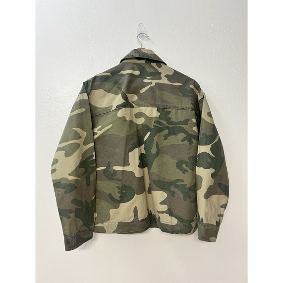 Camouflage Women's Oversized‎ Shirt Jacket Shacket Women's Small 100% Cotton - Picture 3 of 14